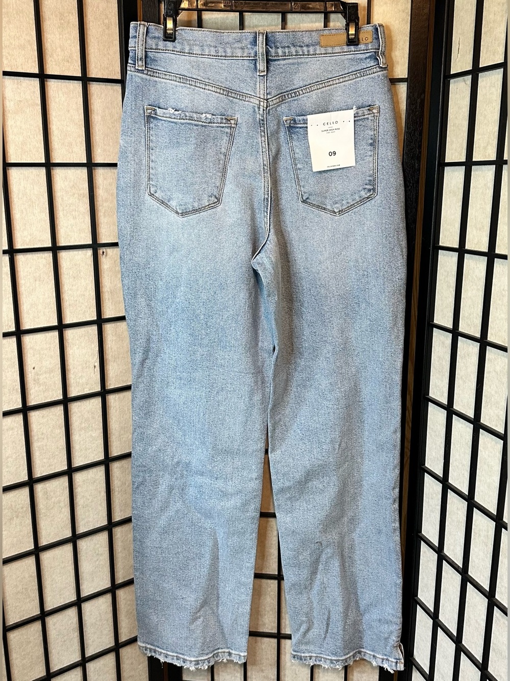 CELLO Super High-Rise Straight Leg Dad Jean - Light Blue - Picture 6 of 7
